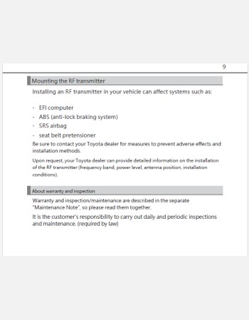 toyota passo 2017-2018 owners manual in english